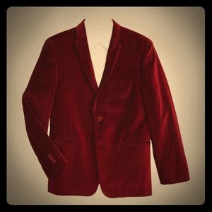 MICHAEL KORS Boys Bordeaux Velvet “Smoking” Jacket